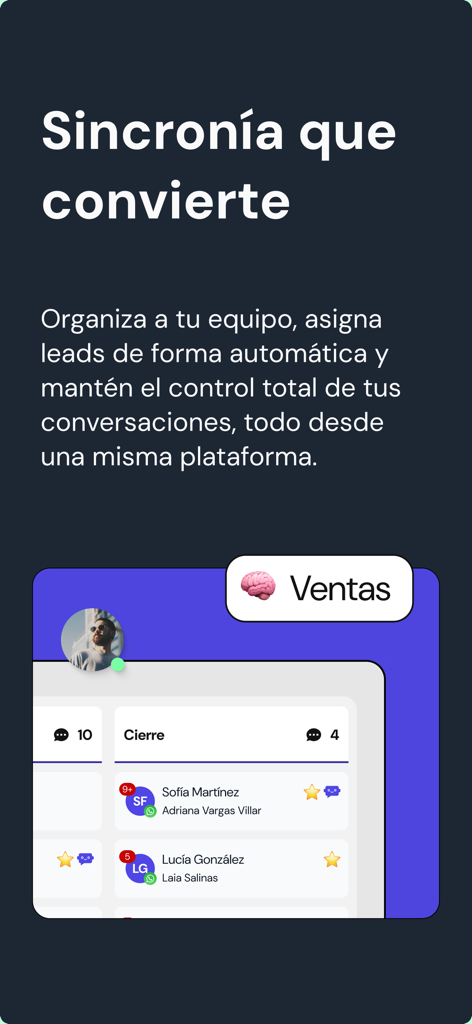 Leadsales - Leadsales app interface showing lead management and team assignment within a sales funnel