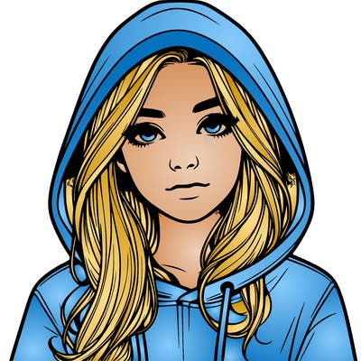 realistic girl with a hoodie