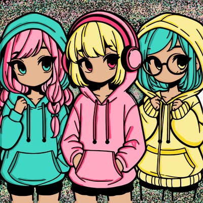 girls in hoodies