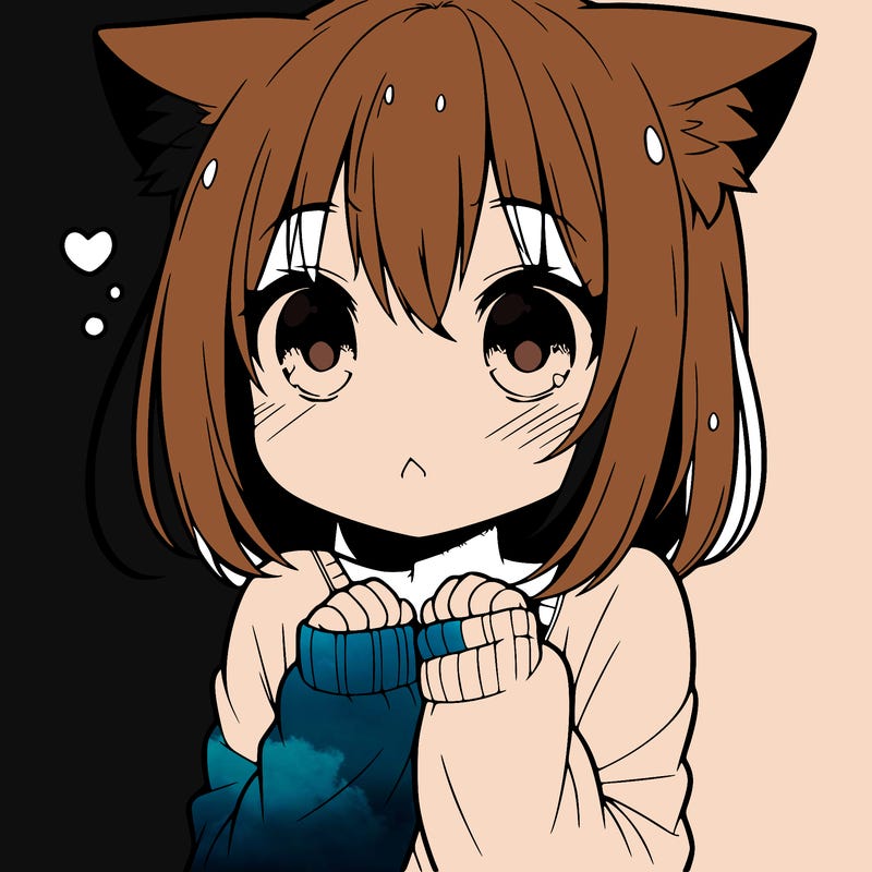 shy anime catgirl