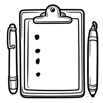 blank clip board with pen