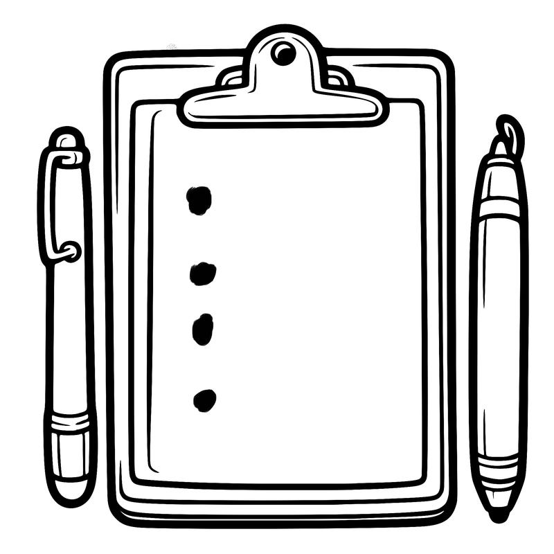 blank clip board with pen