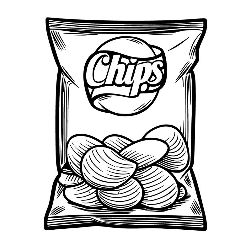 realistic chip bag