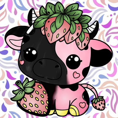 cute strawberry cow