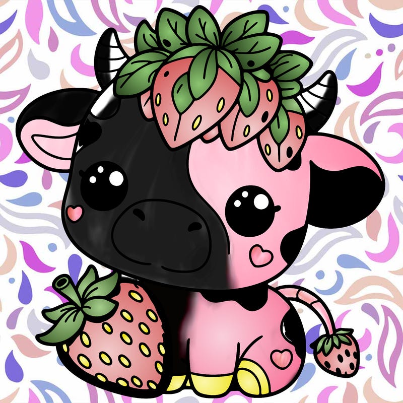cute strawberry cow