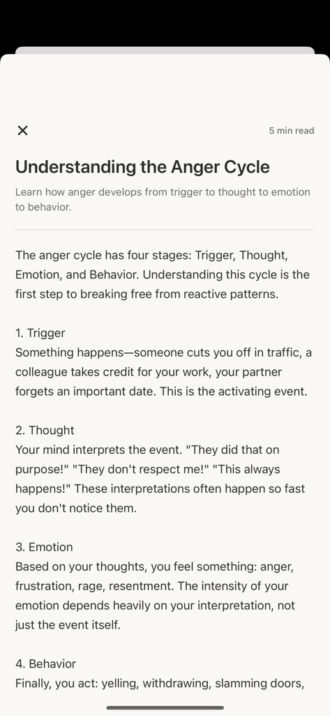 Anger Management - Cooldown - Health & Fitness App | MWM