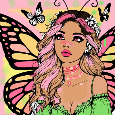butterfly fairy realistic girl