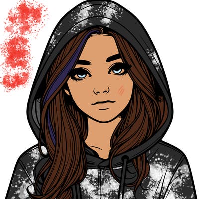 realistic girl with a hoodie