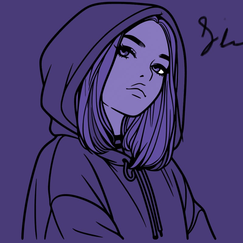 a realistic girl in a hoodie