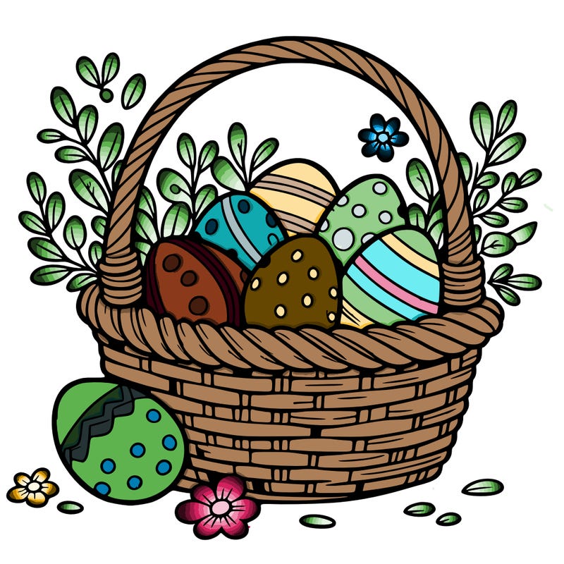basket filled with easter eggs