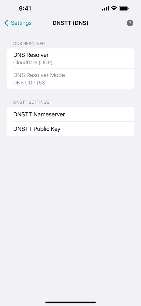 HTTP Injector - DNSTT DNS configuration screen in the HTTP Injector app showing settings for DNS resolver and nameserver