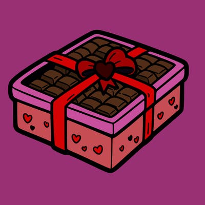 a box of chocolate for valentines day