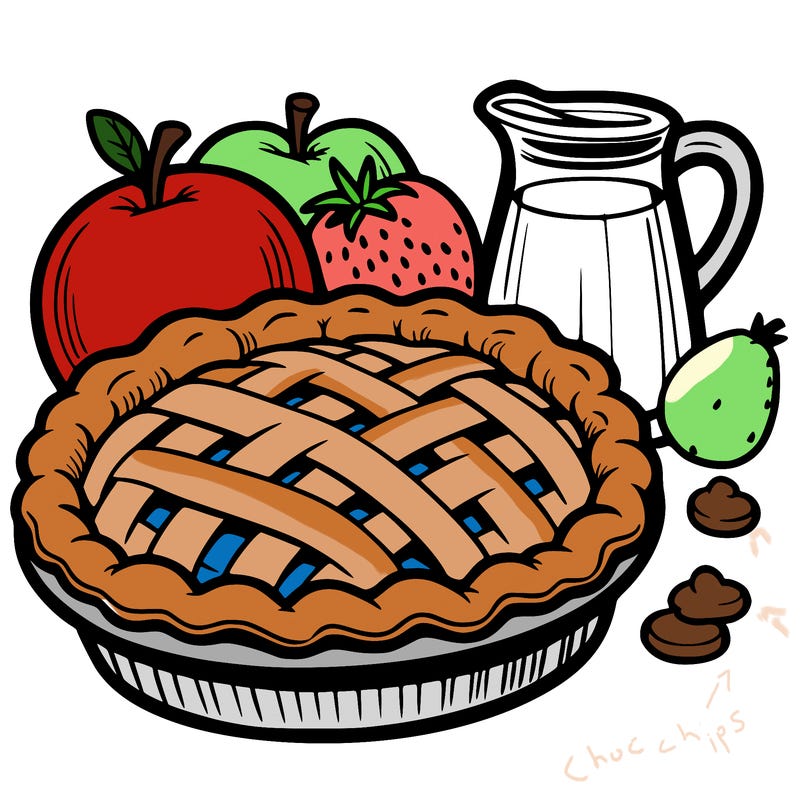 a pie of food