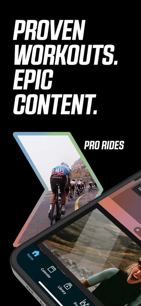 Wahoo SYSTM - Wahoo SYSTM interface featuring Pro Rides and science-backed cycling training content