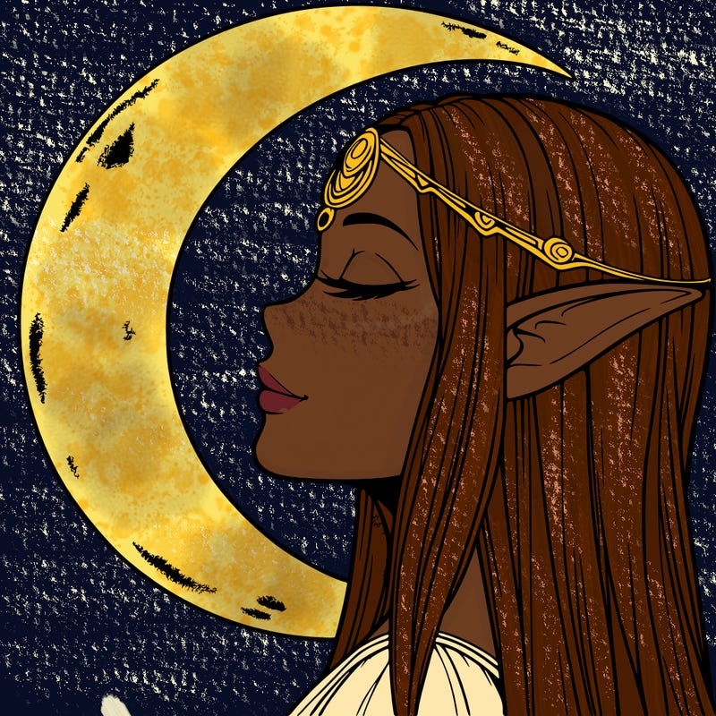 a realistic moon elf