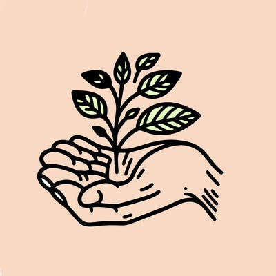hand with plant
