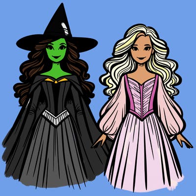 elphaba and glinda from wicked