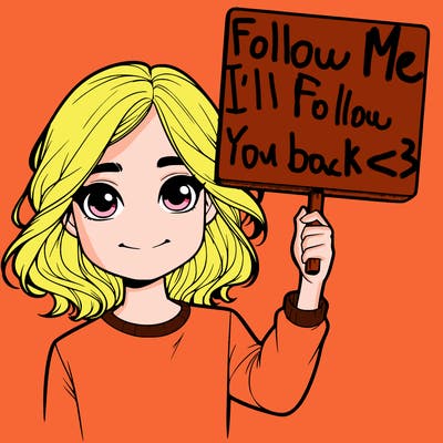 realistic girl holding up a sign