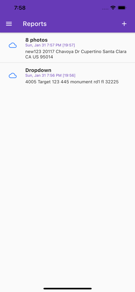 VisitBasis for merchandisers - VisitBasis app reports screen showing field visit logs with photos and store locations