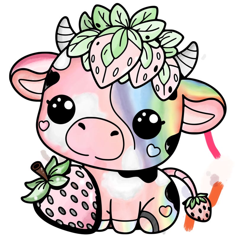 cute strawberry cow