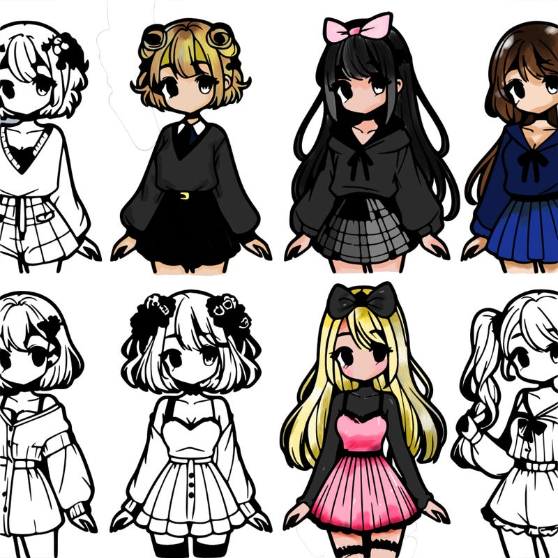 different anime girl styles