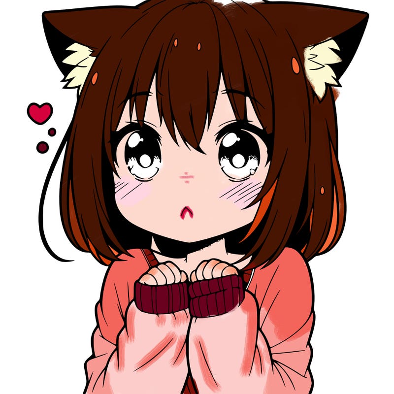 shy anime catgirl