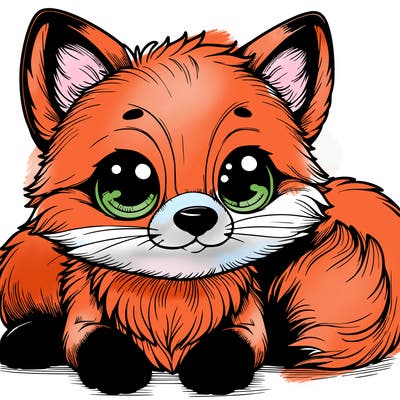 realistic fox cute