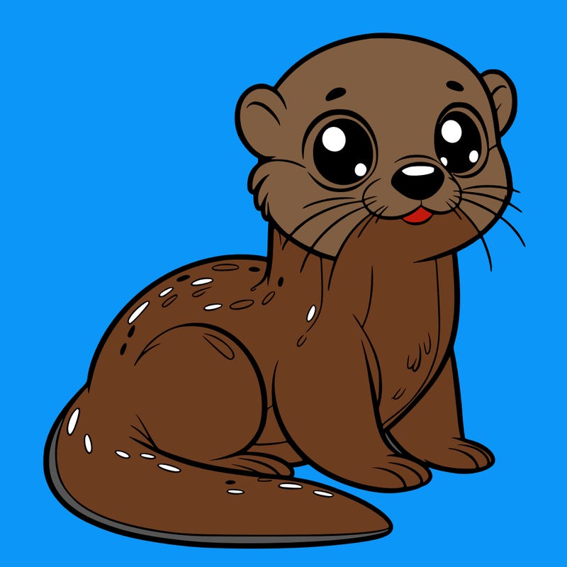 otter, big eyes, full body