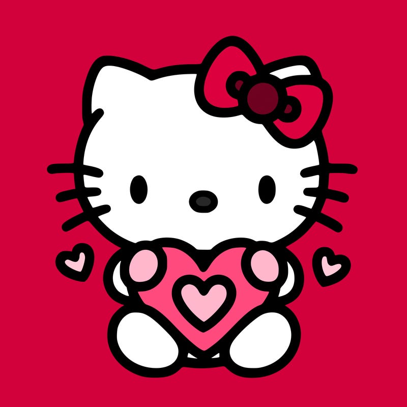 cute hello kitty with heart
