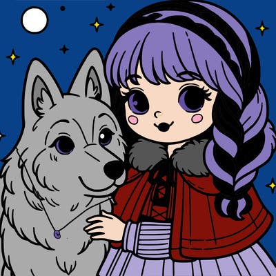 girl with wolf