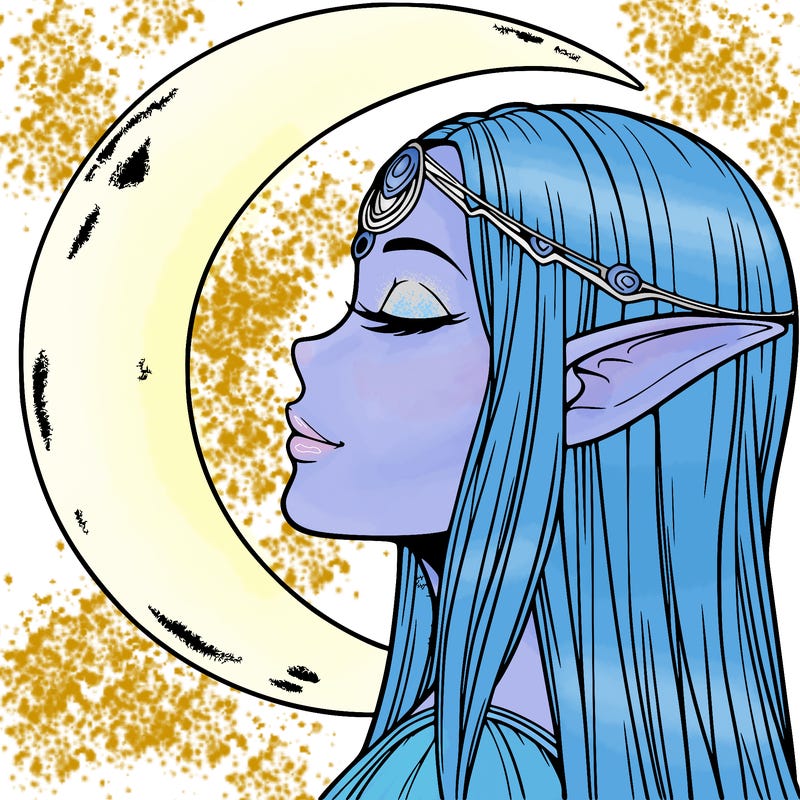 a realistic moon elf