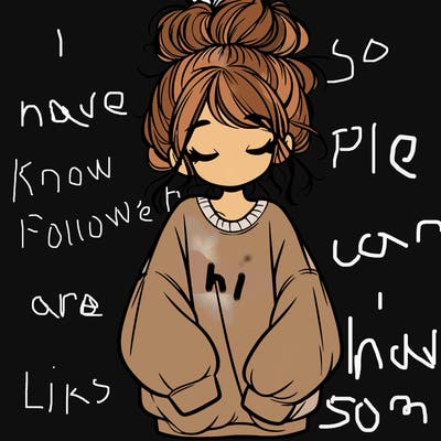 girl with baggy sweatshirt and messy bun