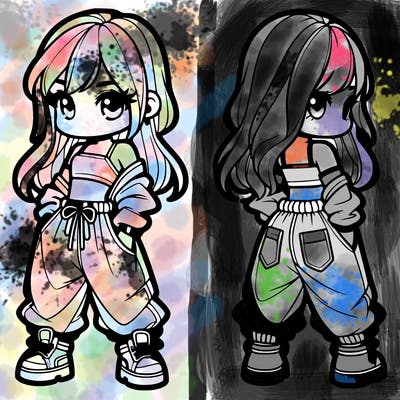 girl in crop top and baggy pants