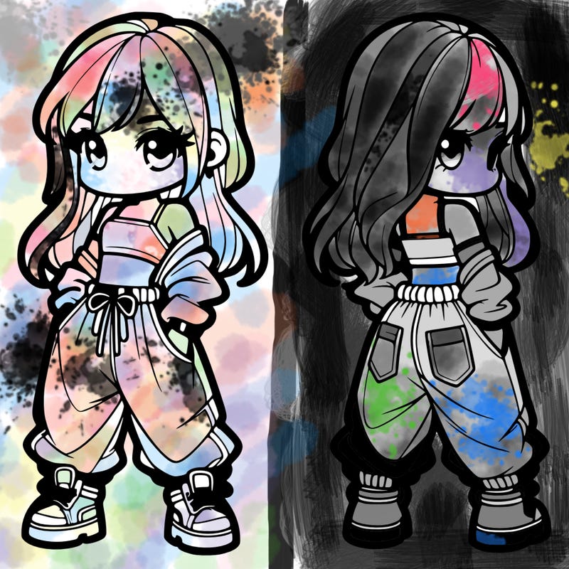 girl in crop top and baggy pants