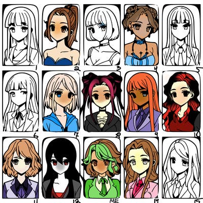 girls that look diffrent anime