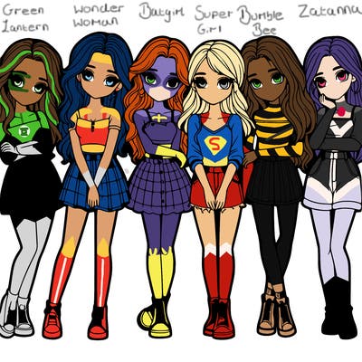 a group of girls realistic