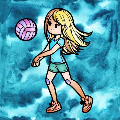 volleyball girl realistic