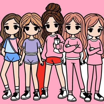 a group of girl's