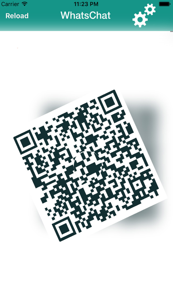 Pantalla de inicio de sesión de WhatsChat que muestra un código QR para sincronizar WhatsApp desde el iPhone al iPad