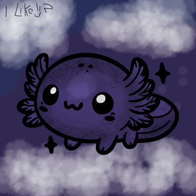 cute easy baby axolotl