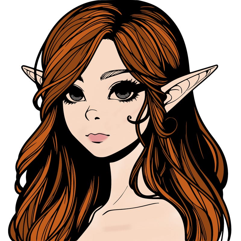 elf girl realistic dark fantasy
