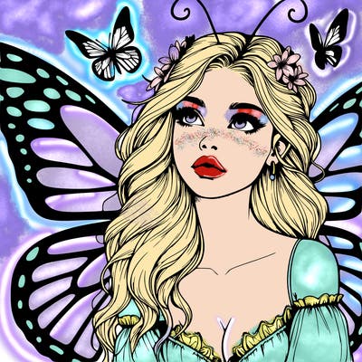 butterfly fairy realistic girl