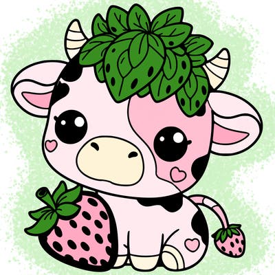 cute strawberry cow