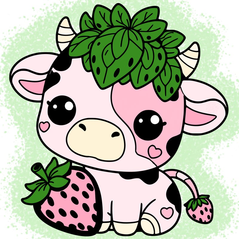 cute strawberry cow