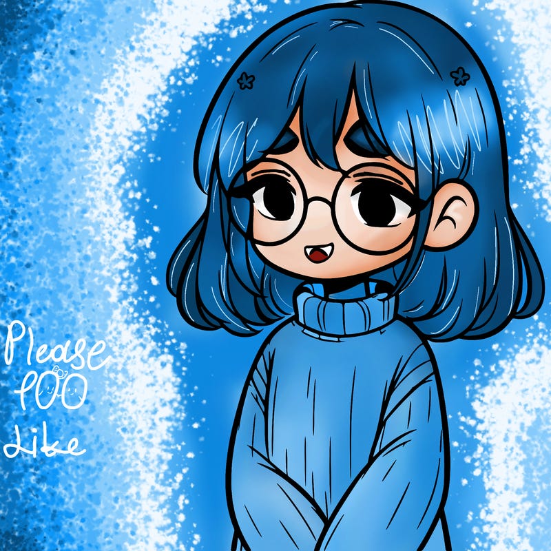 sad girl with glasses in a sweater