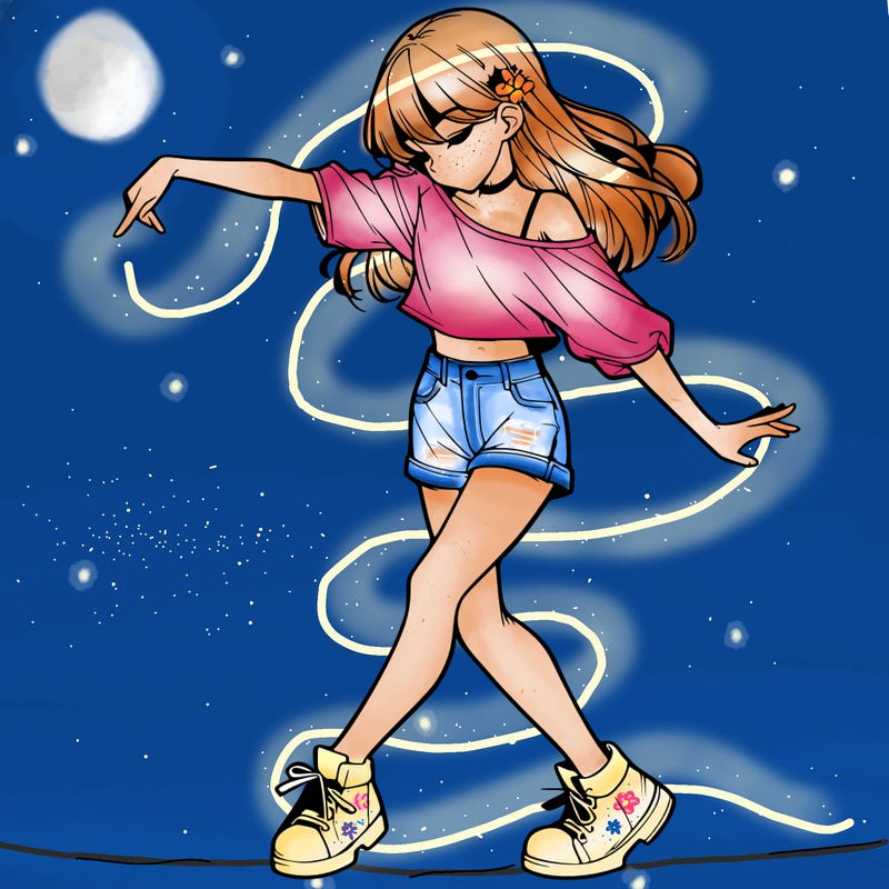 realistic girl danceing