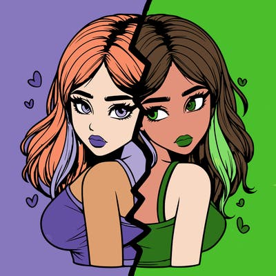 realistic girl split