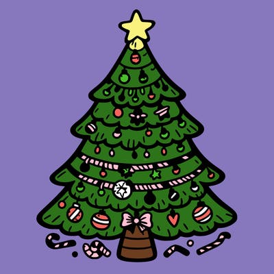 christmas tree with lots of details