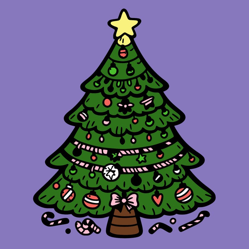 christmas tree with lots of details