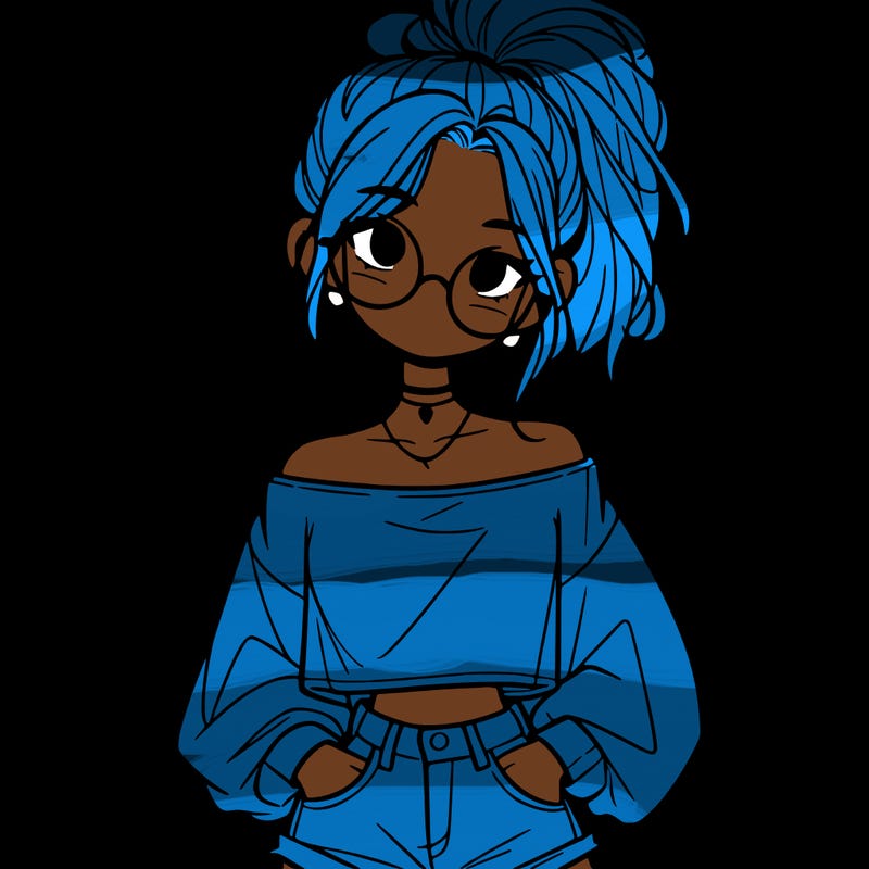 girl with a messy ponytail glasses a baggy crop top and jean shorts